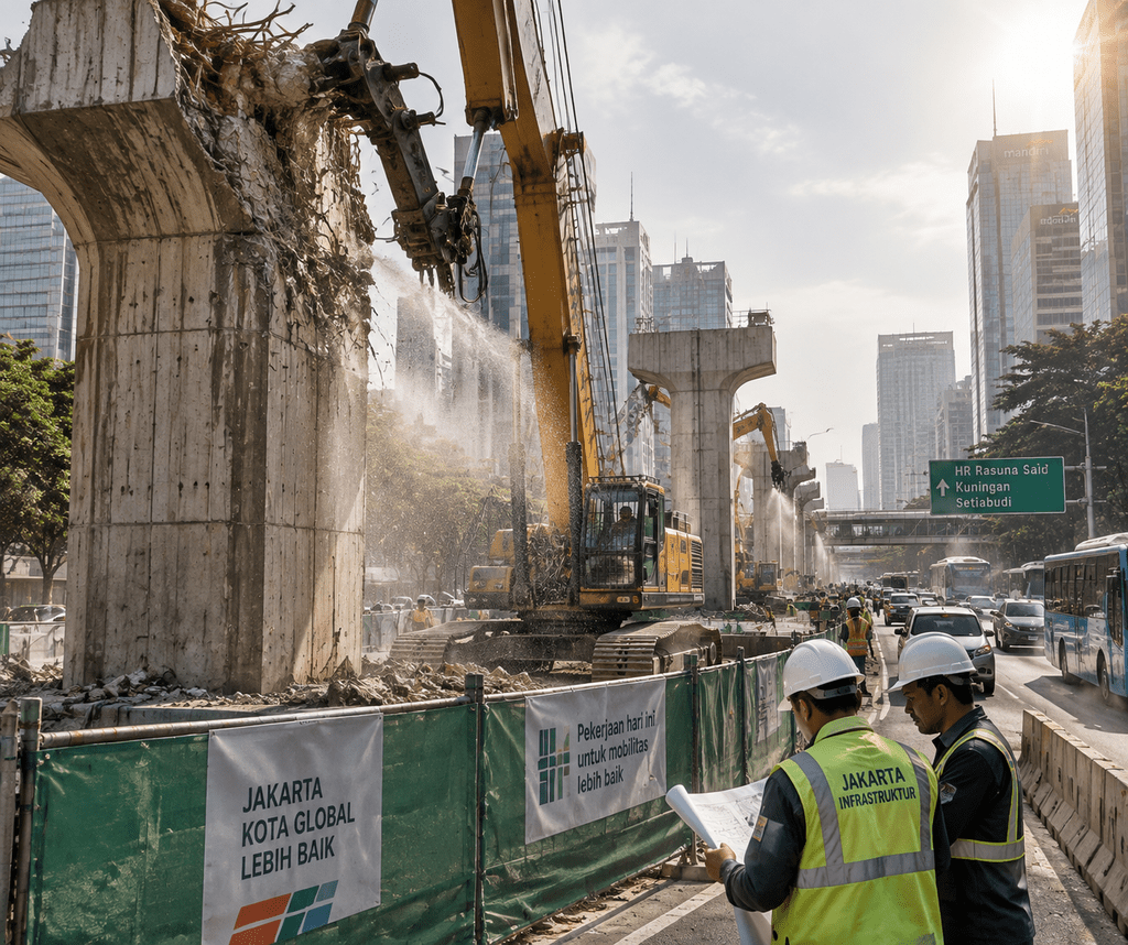 Revitalisasi Trotoar Jalan Rasuna Said 2026: Progres, Anggaran, dan Target Setara Sudirman-Thamrin